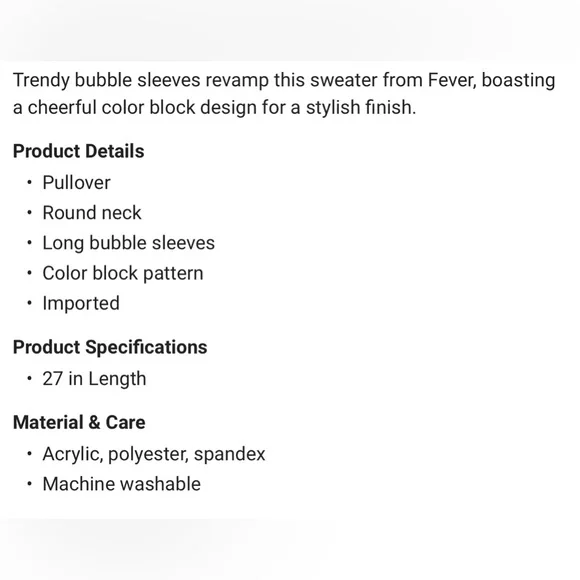 Women's Oversized Color Block Sweater | 2X - Picture 4 of 4